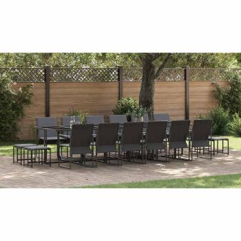 22-tlg. Garten-Essgruppe mit Kissen Stahl und Textilene