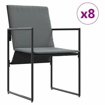 10-tlg. Garten-Essgruppe mit Kissen Stahl und Textilene