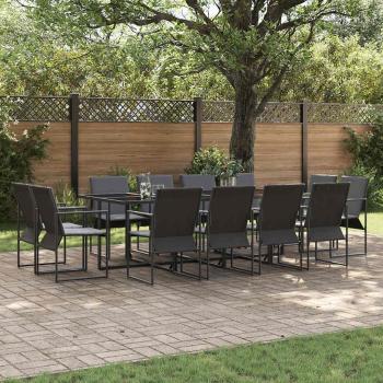 ARDEBO.de - 16-tlg. Garten-Essgruppe mit Kissen Stahl und Textilene