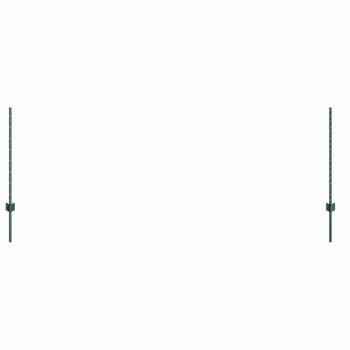 Zaunpfähle 44 Stück U-Profil Grün 120 cm Stahl