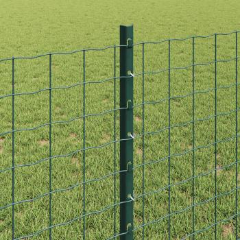 Zaunpfähle 44 Stück U-Profil Grün 120 cm Stahl