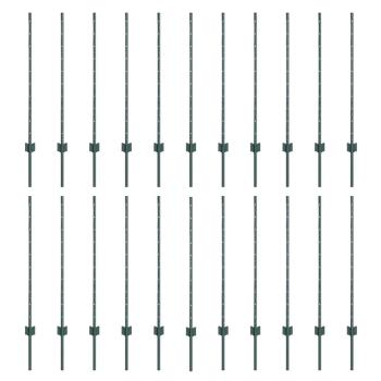 Zaunpfosten 22 Stk U-Profil Grün 140 cm Stahl