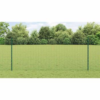 Zaunpfosten 22 Stk U-Profil Grün 140 cm Stahl
