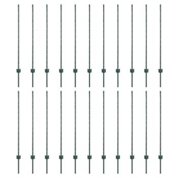 Zaunpfähle 22 Stück U-Kanal Grün 160 cm Stahl