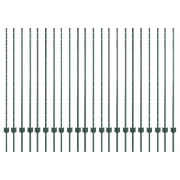 Zaunpfosten 22 Stück U-Kanal Grün 180 cm Stahl