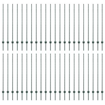 Zaunpfosten 44 Stück U-Kanal Grün 180 cm Stahl