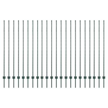 ARDEBO.de - Zaunpfosten 22 Stück U-Kanal Grün 200 cm Stahl