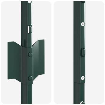 Zaunpfosten 22 Stück U-Profil Grün 200 cm Stahl