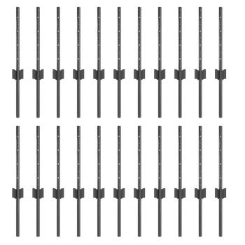 Zaunpfosten 22 stk U-Profil Grau 80 cm Stahl