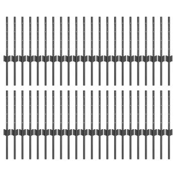 Zaunpfosten 44 Stück U-Kanal Grau 80 cm Stahl