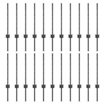 Zaunpfosten 22 Stk U-Profil Grau 100 cm Stahl