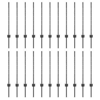 Zaunpfosten 22 Stück U-Kanal Grau 120 cm Stahl