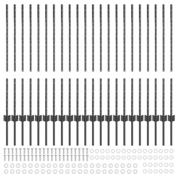 Zaunpfosten 44 Stück U-Kanal Grau 140 cm Stahl