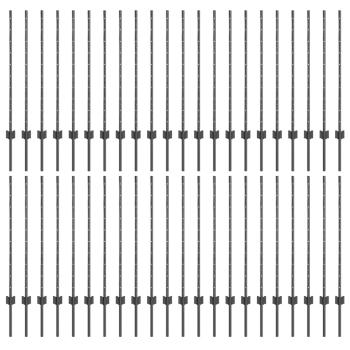 Zaunpfosten 88 Stk U-Kanal Grau 140 cm Stahl