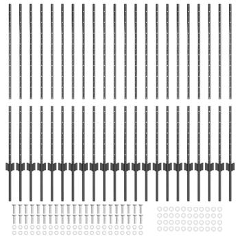 Zaunpfosten 44 Stk U-Kanal Grau 160 cm Stahl
