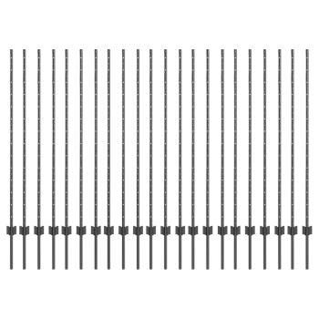 Eingebetteter Zaunpfosten 22 stk. Grau 180 cm