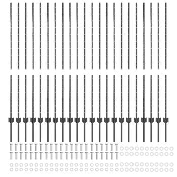 Eingebetteter Zaunpfosten 22 stk. Grau 180 cm