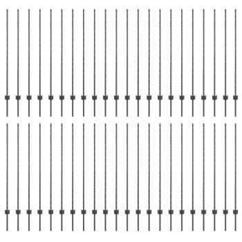ARDEBO.de - Zaunpfosten 88 Stk U-Kanal Grau 180 cm Stahl