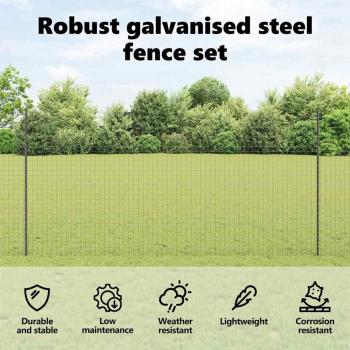 Eingebetteter Zaunpfosten 44 stk. Grau 200 cm