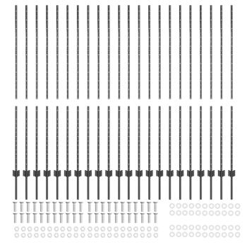 Eingebetteter Zaunpfosten 22 stk. Grau 200 cm
