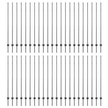 Einbetonierter Zaunpfosten 44 Stk. Grau 200 cm