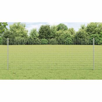 Eingebetteter Zaunpfosten 22 stk. Silber 120 cm
