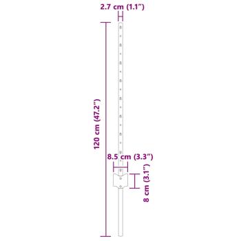 Zaunpfosten 44 Stück U-Kanal Silber 120 cm Stahl