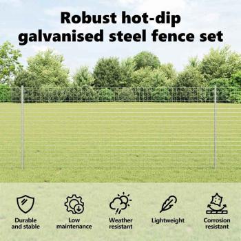 Zaunpfosten 44 Stück U-Kanal Silber 140 cm Stahl