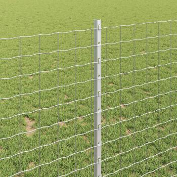 Zaunpfosten 44 Stück U-Kanal Silber 140 cm Stahl