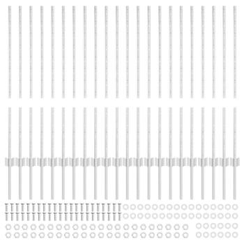 Zaunpfosten 44 Stück U-Kanal Silber 140 cm Stahl