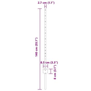 Zaunpfosten 88 Stück U-Channel Silber 140 cm Stahl