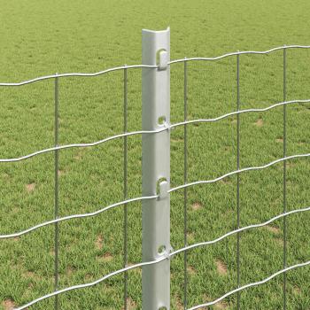 Zaunpfosten 44 Stk U-Kanal Silber 160 cm Stahl