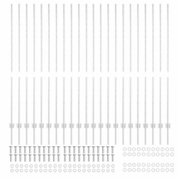 Zaunpfosten 44 Stück U-Kanal Silber 200 cm Stahl