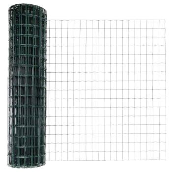 Euro-Zaun mit Pfosten 10 x 1,4 m PVC-beschichteter Stahl Grün