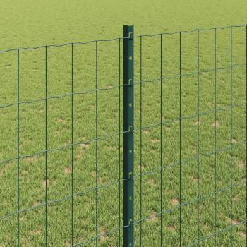 Euro-Zaun mit Pfosten 10 x 1,4 m PVC-beschichteter Stahl Grün