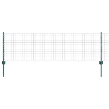 Euro Zaun mit 11 U-Pfosten Grün 0,6x25 m Stahl