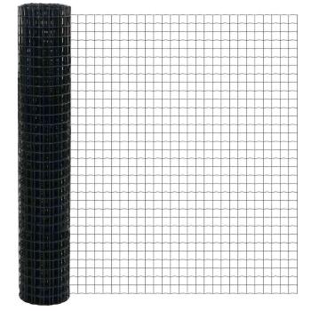 Eurozaun mit 10 U-Pfosten Grau 1.6x10 m Stahl