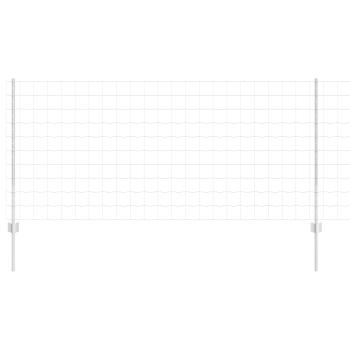 ARDEBO.de - Euro Zaun mit 10 U Pfosten Silber 1x10 m Stahl