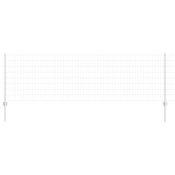 Euro-Zaun mit 11 U-Posten Silber 0.8x25 m Stahl