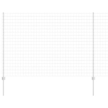 Eurozaun mit Pfosten 10 x 1,5 m Verzinkter Stahl Silber Netz