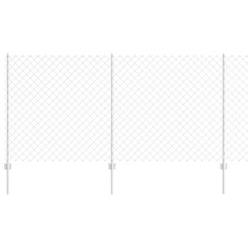 Maschendrahtzaun mit 20 U-Pfosten Silber 1.2x10 m Stahl