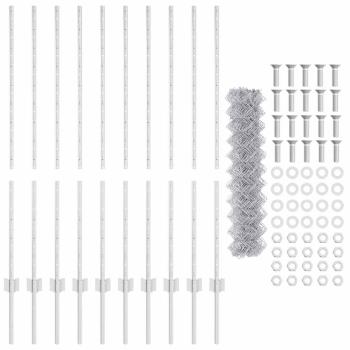 Maschendrahtzaun mit 20 U-Pfosten Silber 1.2x10 m Stahl