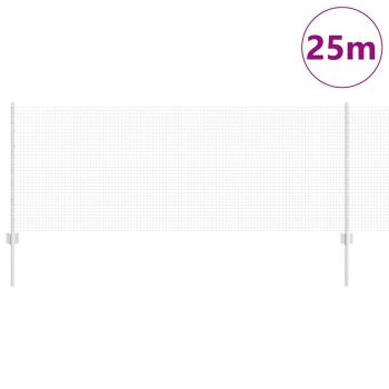 Schweißdrahtzaun mit 11 U-Posts Silber 0,8 x 25 m Stahl