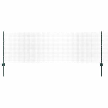 Geschweißter Drahtzaun mit 11 U-Pfosten Grün 0,8x25 m Stahl
