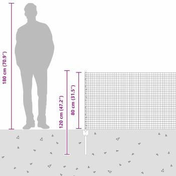 Geschweißter Drahtzaun mit 11 U-Pfosten Grün 0,8x25 m Stahl