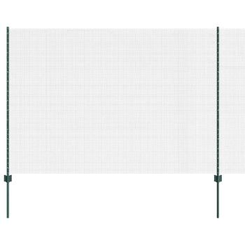 Geschweißter Drahtzaun mit 11 U-Posts Grün 1,5x25 m Stahl