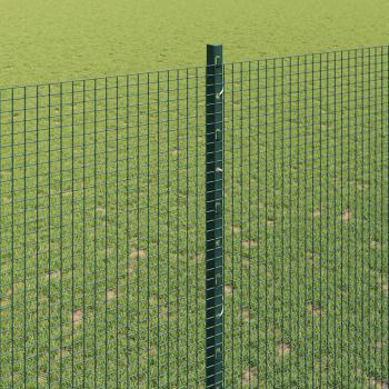 Geschweißter Drahtzaun mit 11 U-Posts Grün 1,5x25 m Stahl