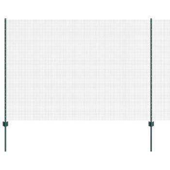 Geschweißter Drahtzaun mit 11 U-Pfosten Grün 1,6x25 m Stahl