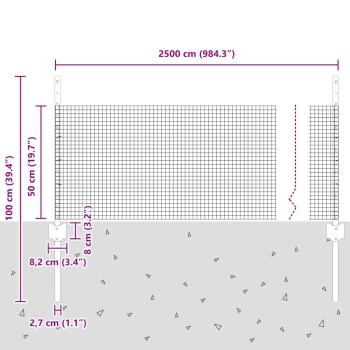 Gartenzaun Set Set aus 2 Grau Verzinkter Stahl 25 x 0.5 m Rolle