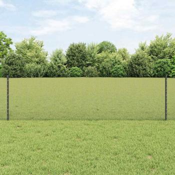 ARDEBO.de - Geschweißter Drahtzaun mit 11 U-Pfosten Grau 0,6x25 m Stahl